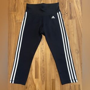 Adidas 3-Stripe Black Leggings, Small - $10